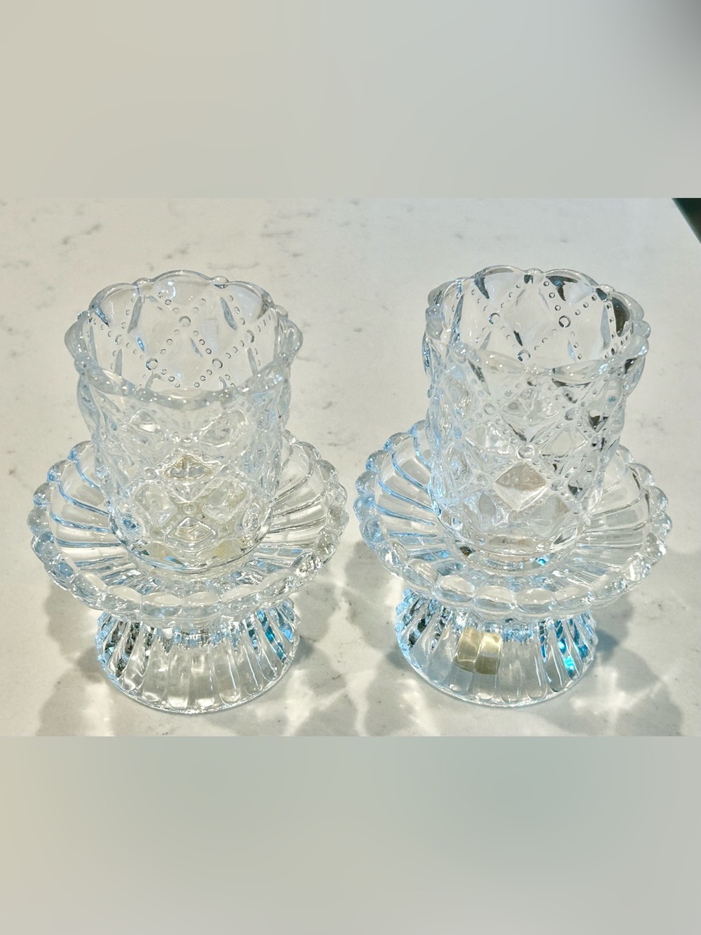 Partylite Quilted Crystal Votive Candle Holders